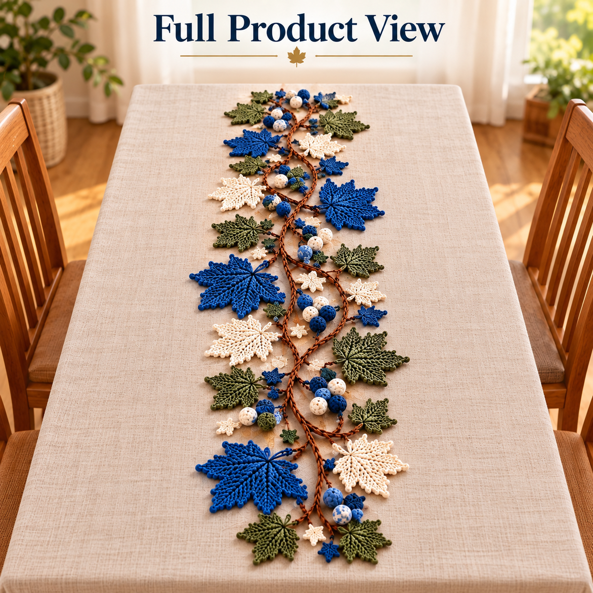 Maple Leaf Table Runner Crochet Pattern PDF