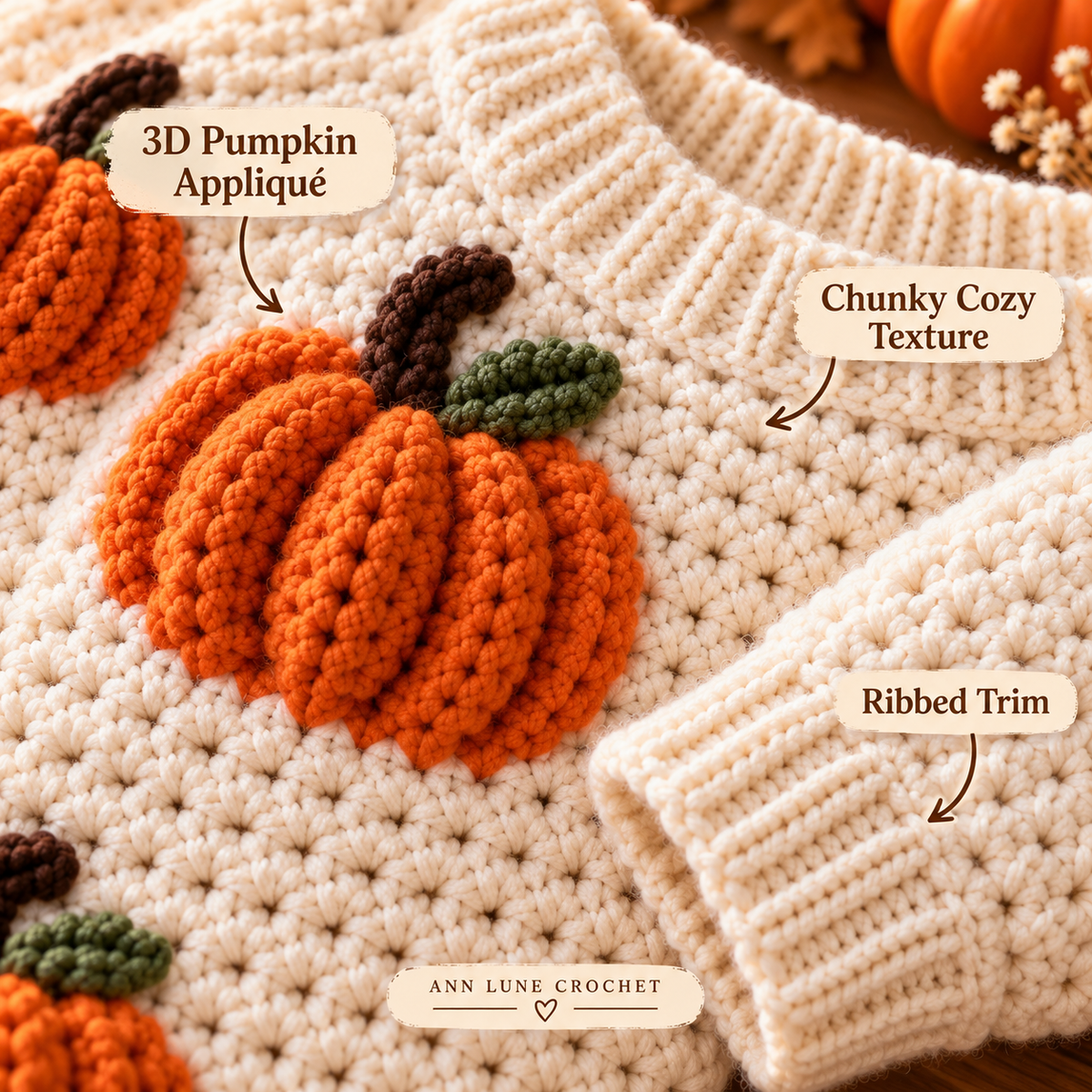Pumpkin Sweater Crochet Pattern for Kids – Fall Crochet Pullover PDF Pattern