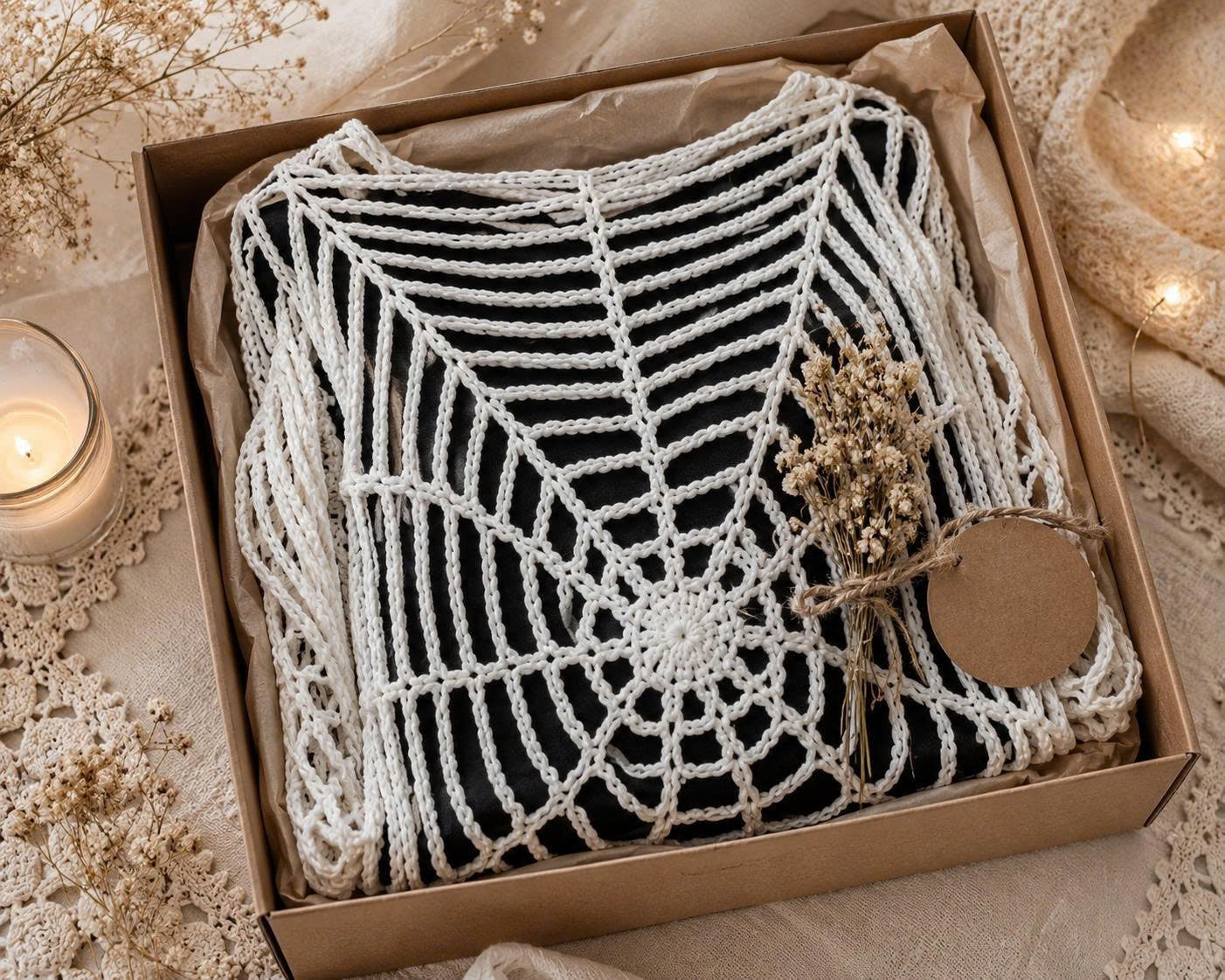 Spider Web Crochet Top Pattern PDF | Step-by-Step Halloween Mesh Sweater Tutorial
