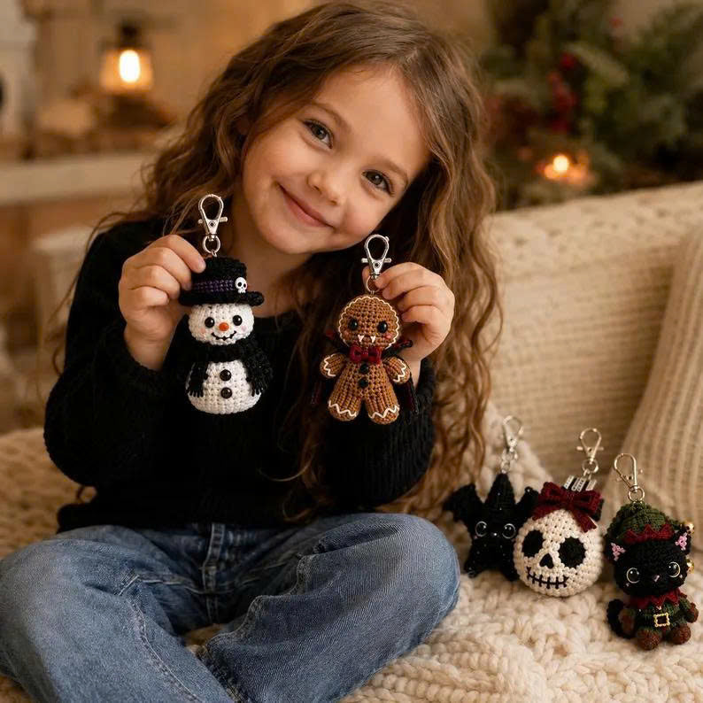 30 Gothic Crochet Keychain Patterns: Holiday Amigurumi PDF Bundle