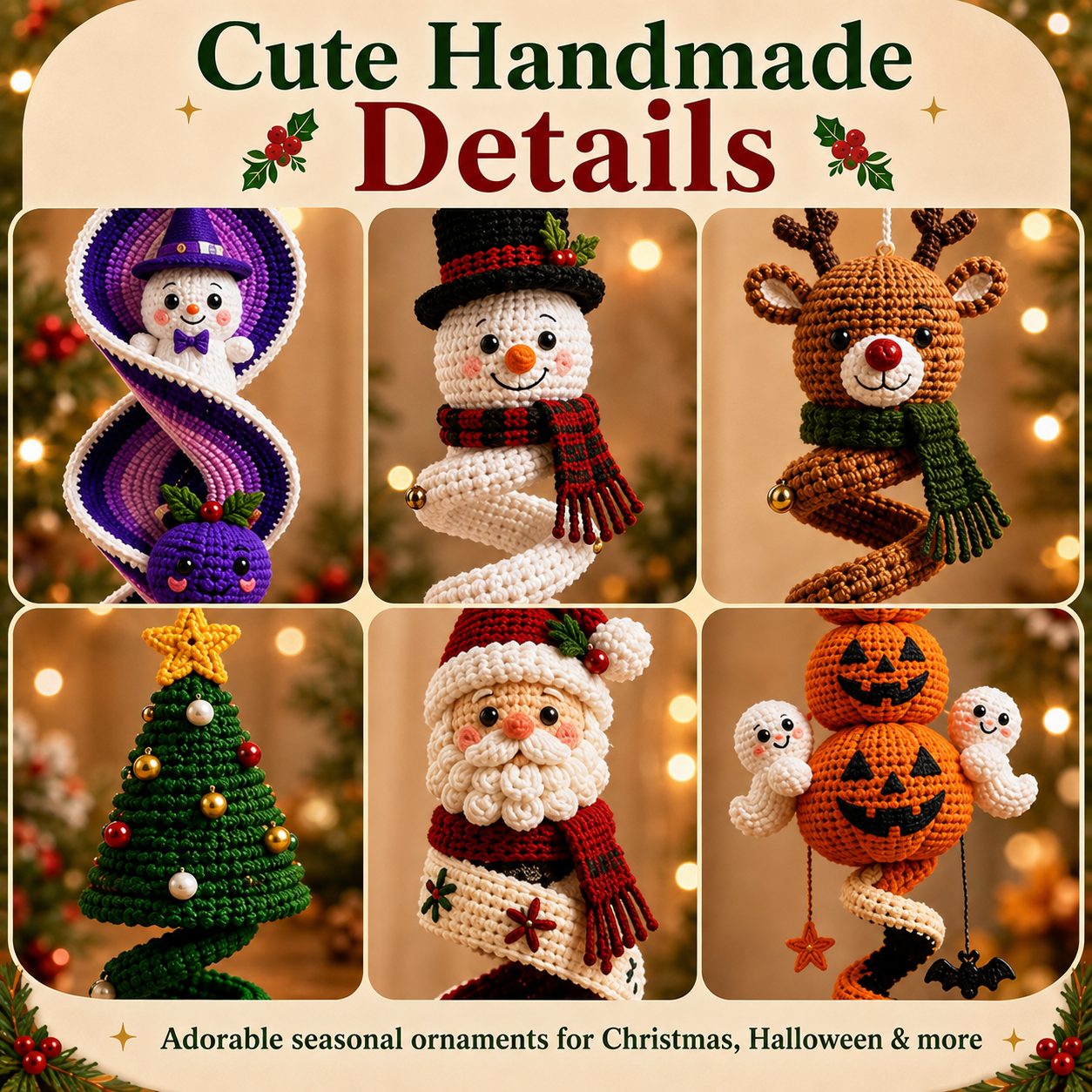 50+ Crochet Spiral Hanging Ornament Patterns PDF โ Christmas & Halloween Mega Bundle