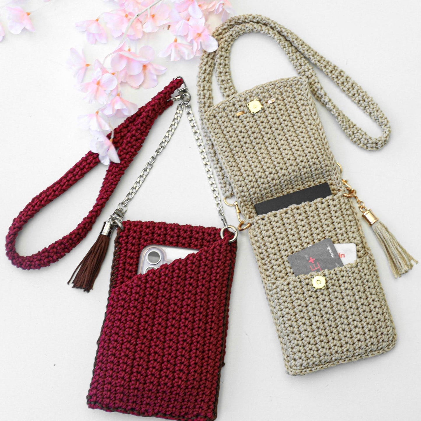 LISBON Crochet Crossbody Phone Purse Pattern PDF, Mini Bag & Phone Holder Tutorial, Step-by-Step Photos and Video, Instant Download