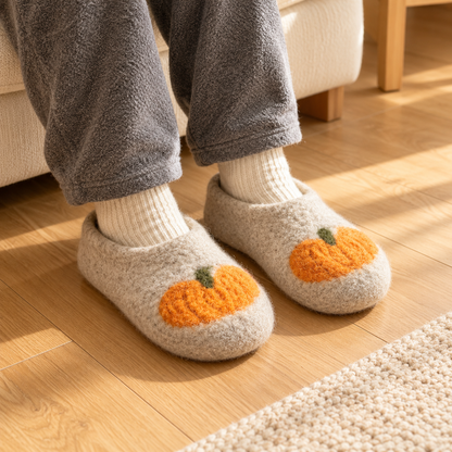 Felted Crochet Slippers Pattern PDF – Pumpkin Halloween Slippers
