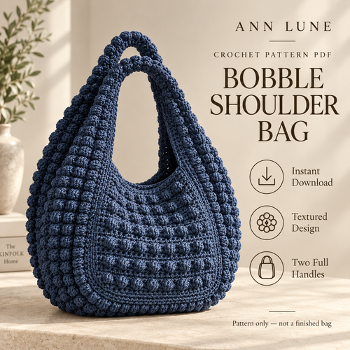 Bobble Shoulder Bag Crochet Pattern PDF | Crochet Hobo Bag