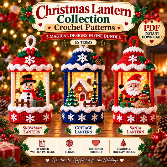 Christmas Lantern Crochet Pattern Bundle – 3 Designs PDF