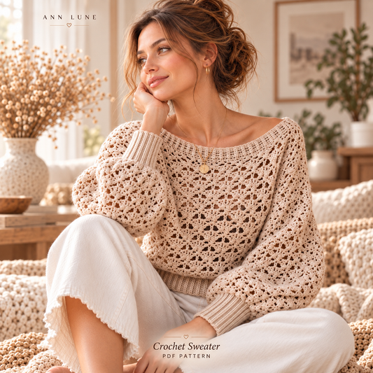 Lace Crochet Sweater Pattern PDF