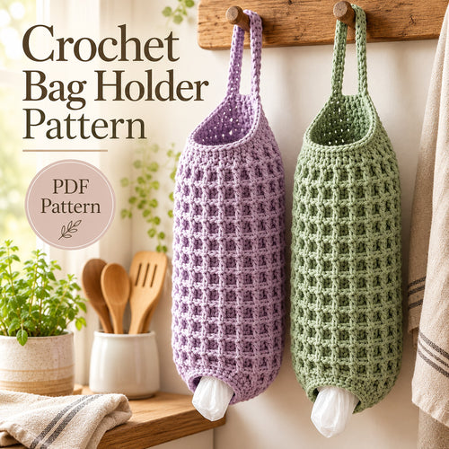 Crochet Plastic Bag Holder Pattern PDF – Hanging Kitchen Organizer