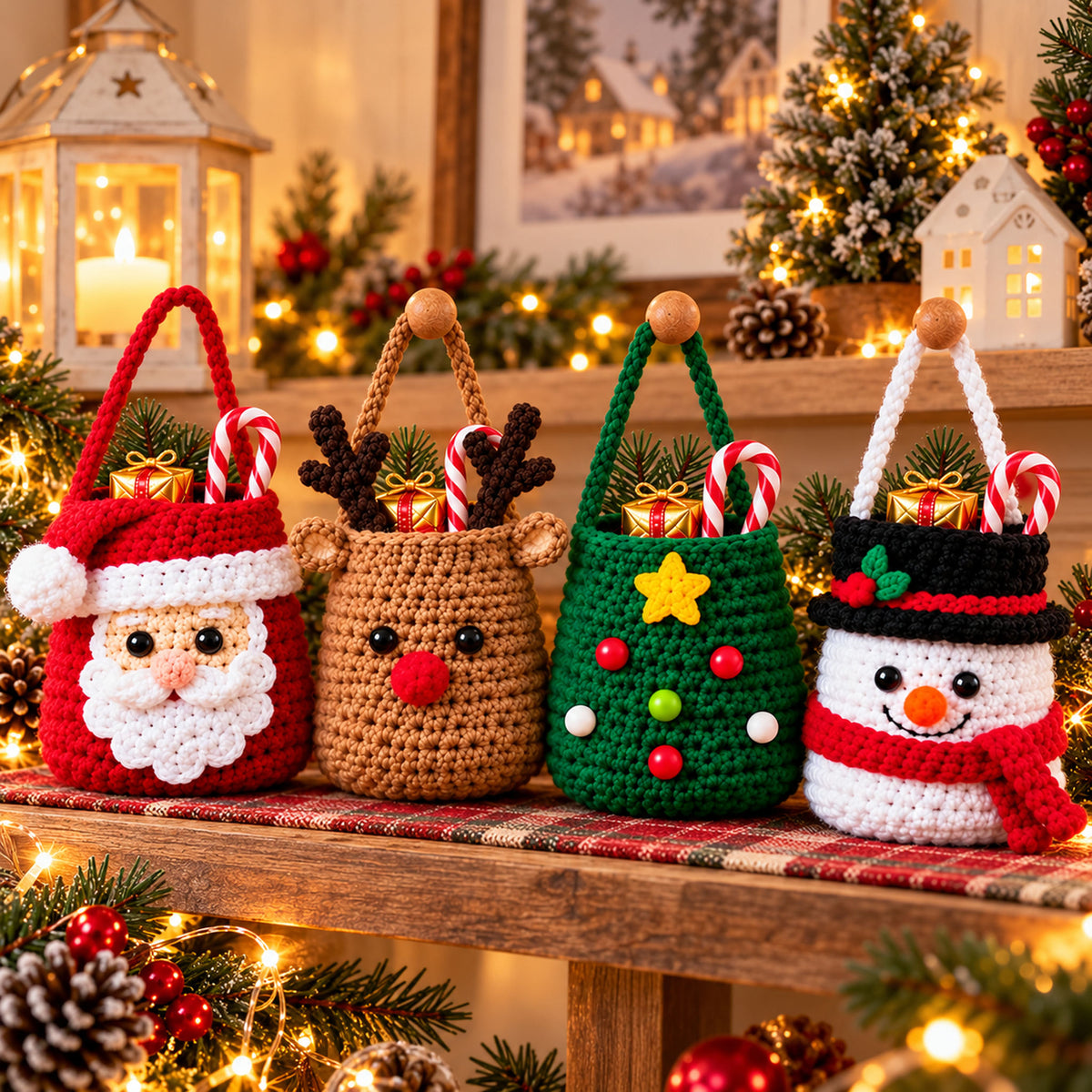 Christmas Crochet Gift Holder Pattern Bundle – 4 Designs PDF