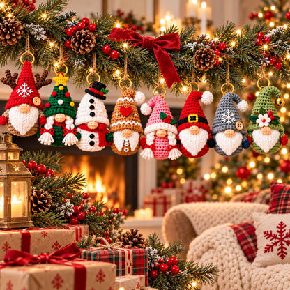 Christmas Gnome Ornament Crochet Pattern Bundle – 8 Designs PDF