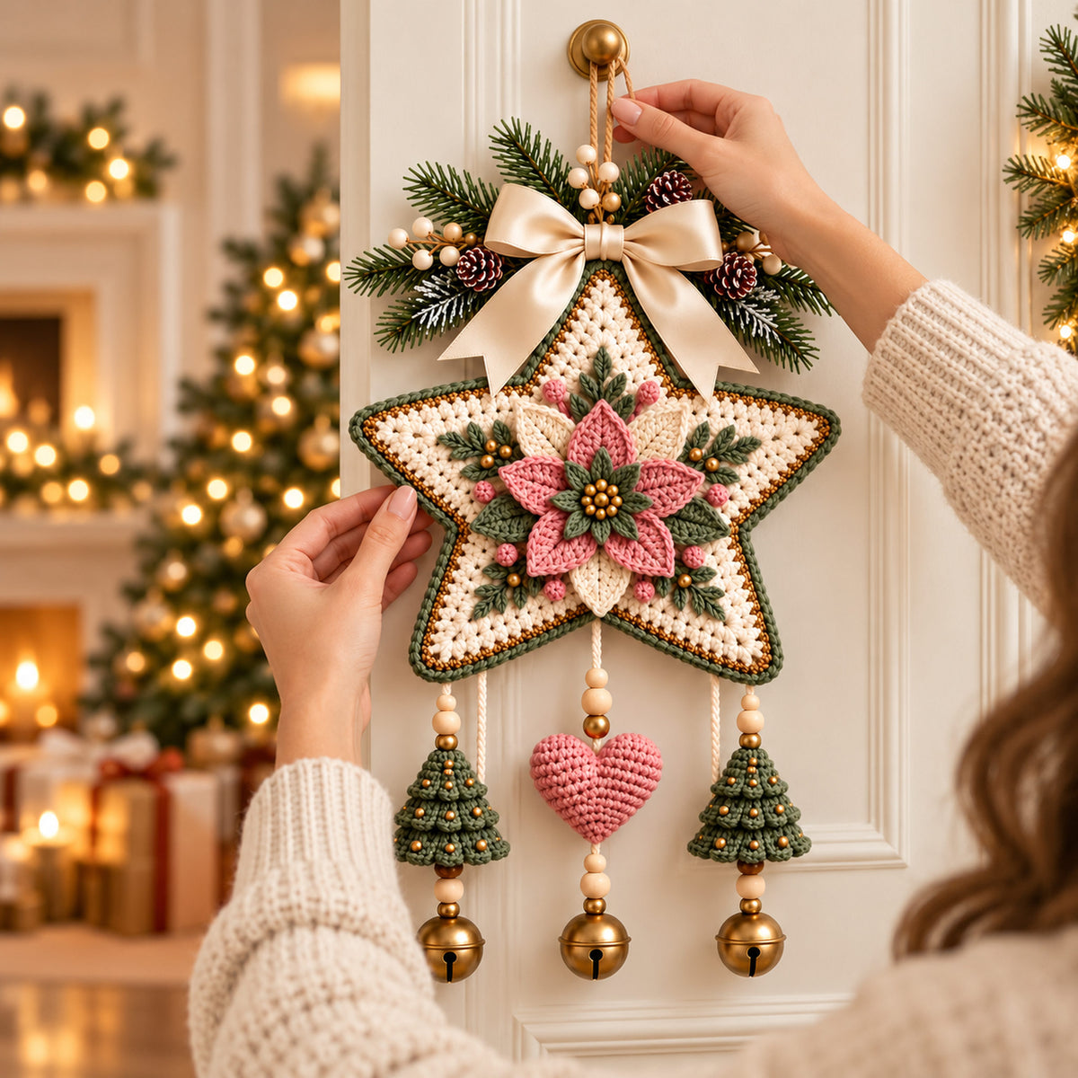 Christmas Star Door Hanging Crochet Pattern – PDF