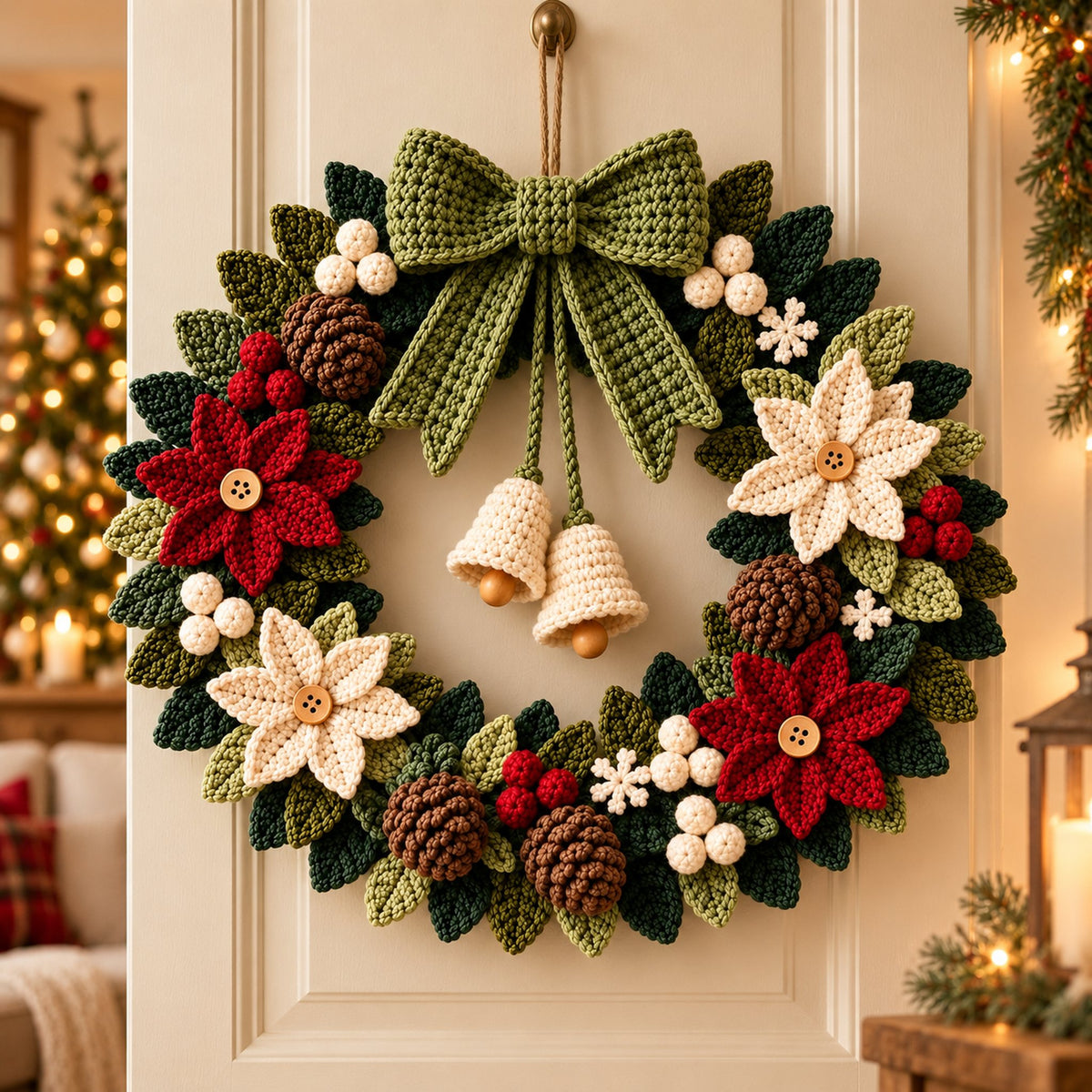 Crochet Christmas Wreath Pattern PDF | Festive Holiday Wreath Crochet Pattern