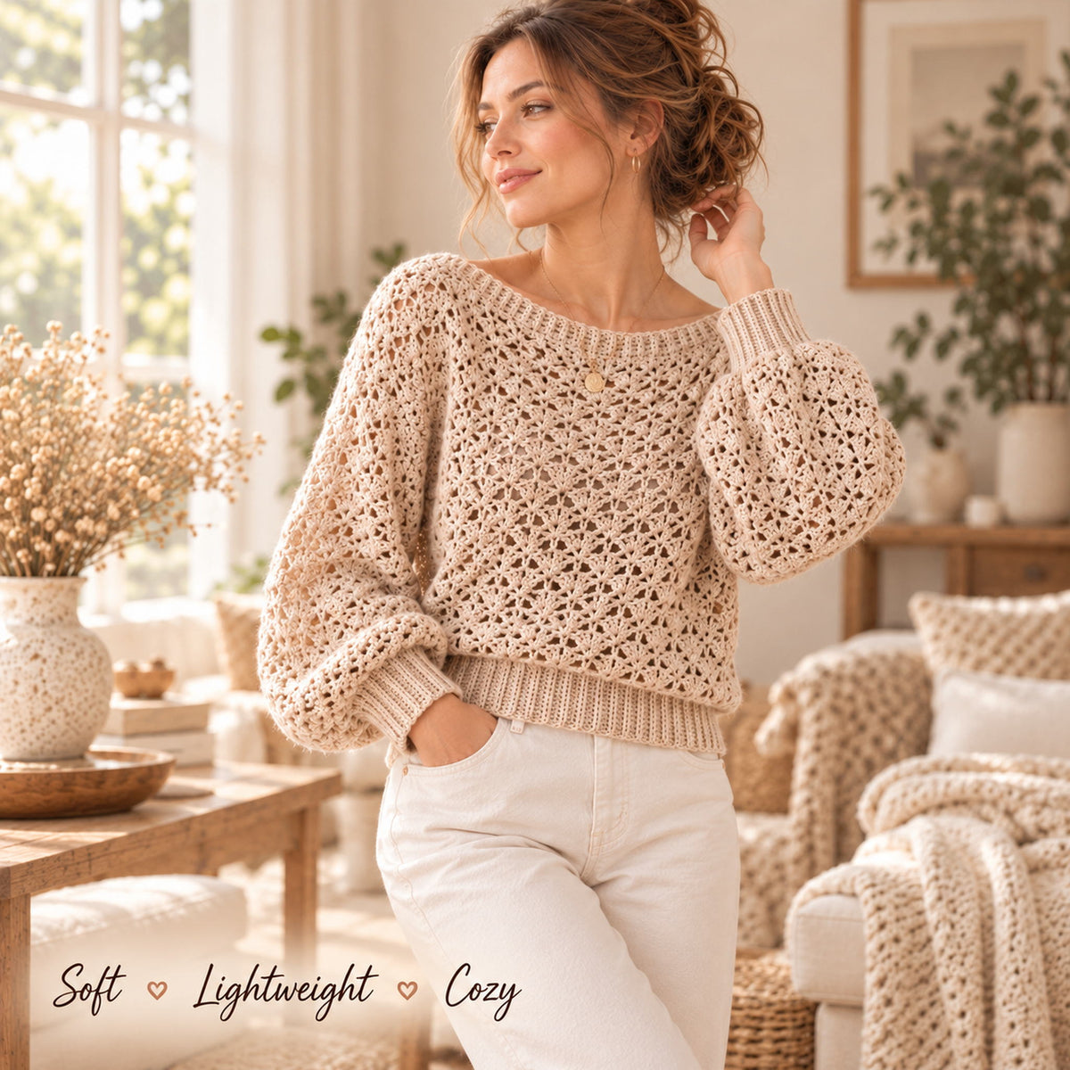 Lace Crochet Sweater Pattern PDF