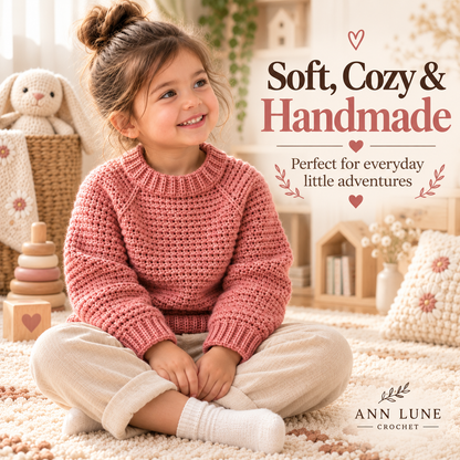 Kids Crochet Sweater Pattern – Sizes 1–10 Years PDF