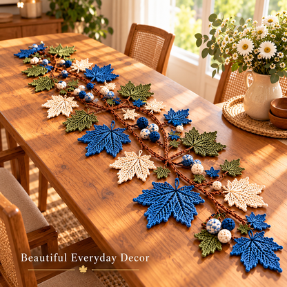 Maple Leaf Table Runner Crochet Pattern PDF