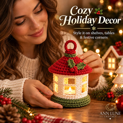 Mini Christmas Lantern Crochet Pattern PDF – Holiday Ornament & Decor