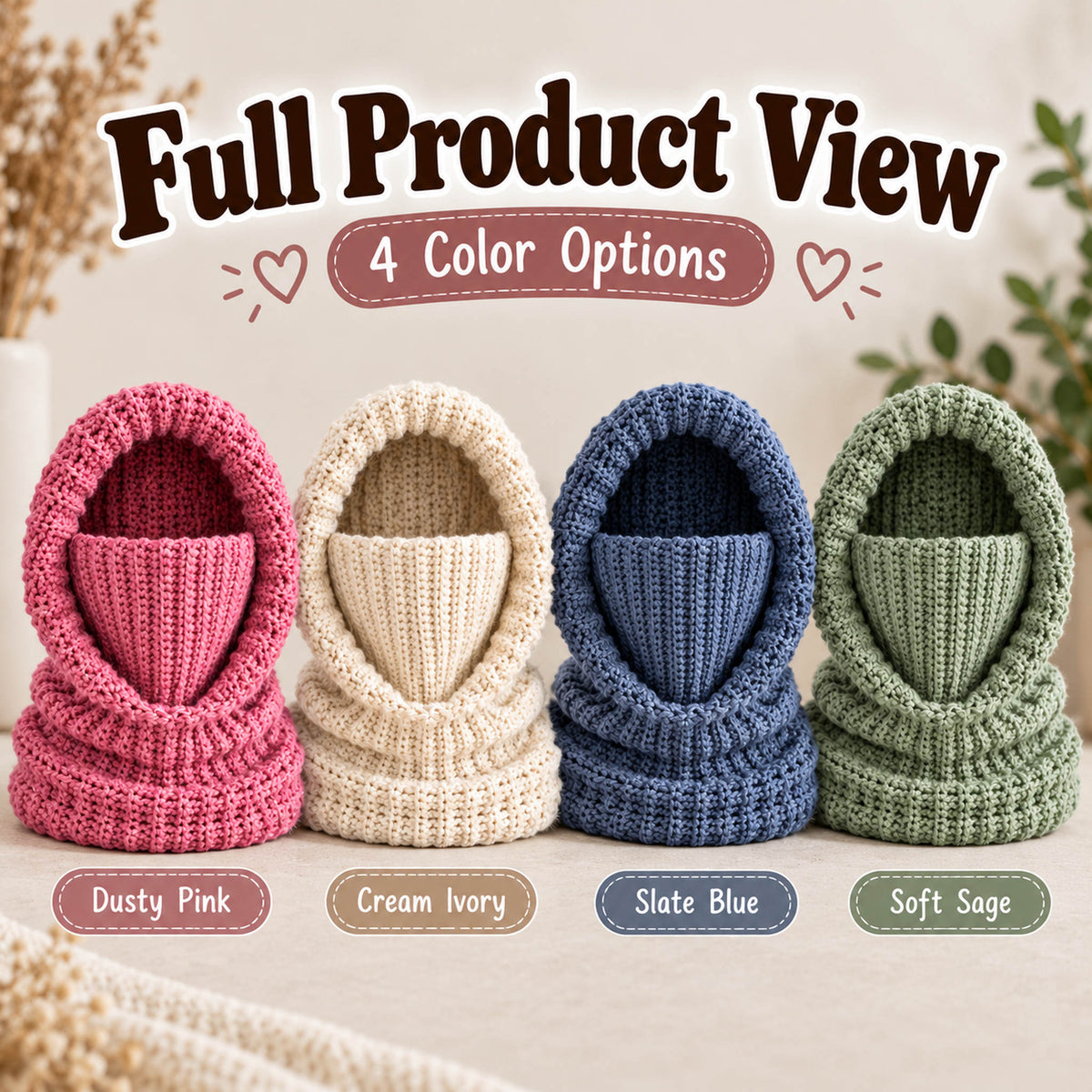 Balaclava Turtleneck Crochet Pattern PDF