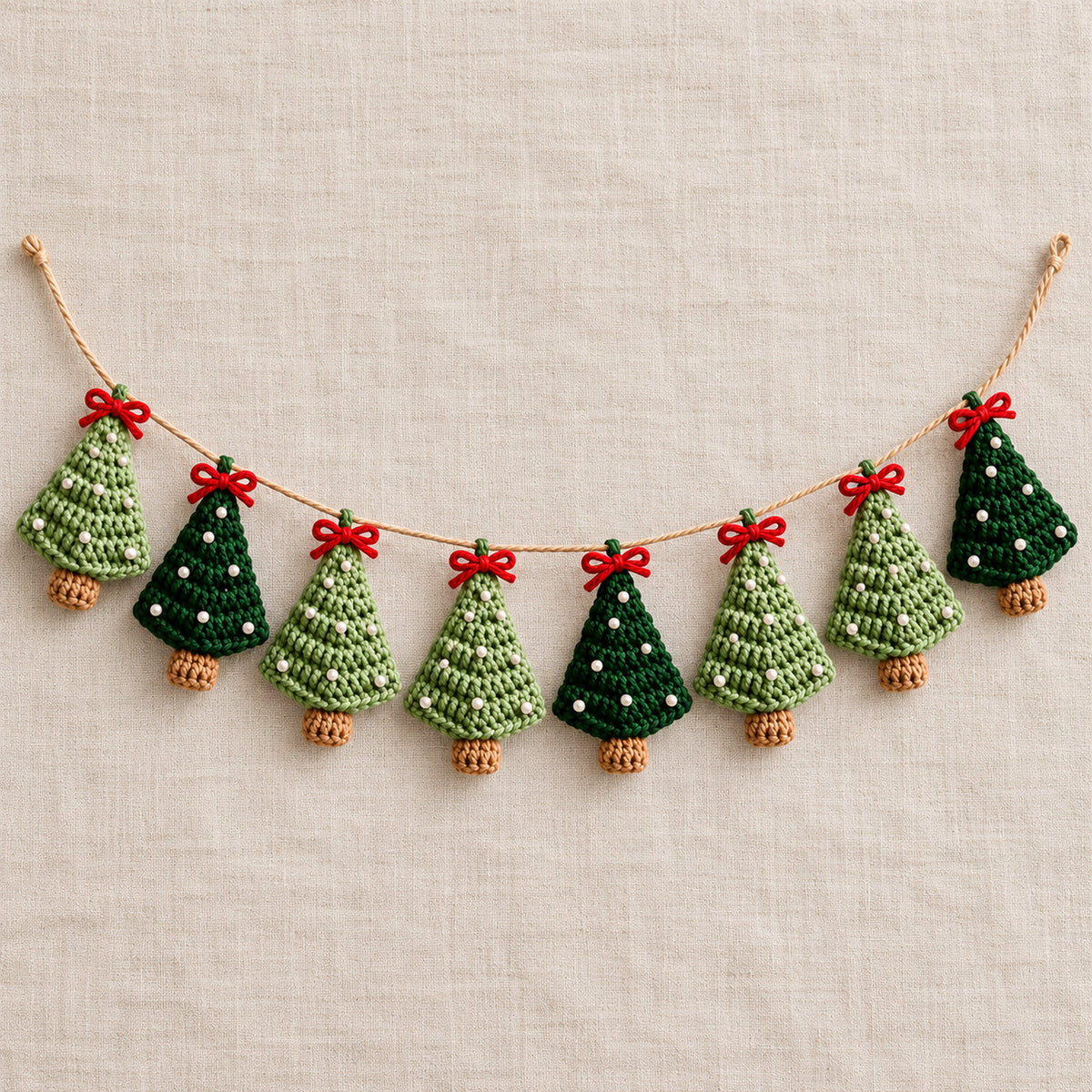 Christmas Tree Garland Crochet Pattern – Christmas Decor PDF