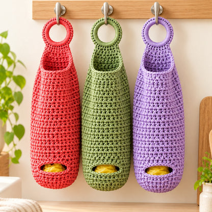 Crochet Plastic Bag Holder Pattern – Hanging Bag Dispenser PDF