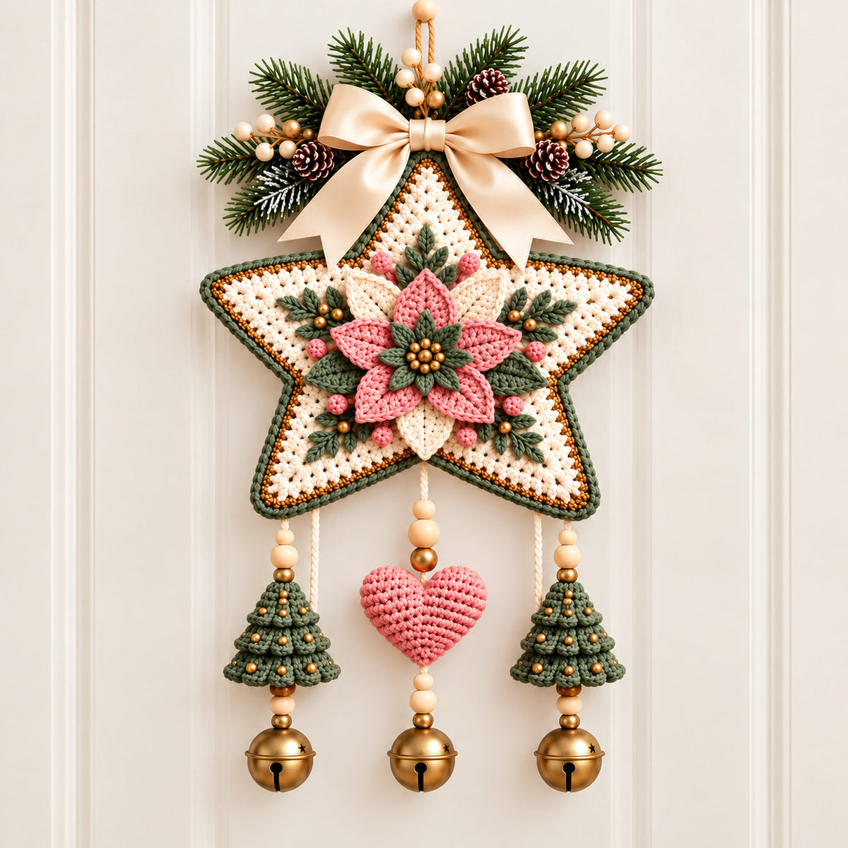 Christmas Star Door Hanging Crochet Pattern – PDF