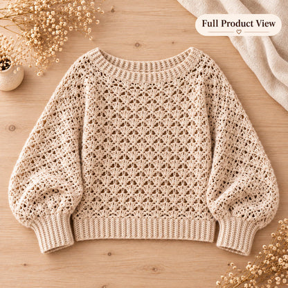 Lace Crochet Sweater Pattern PDF