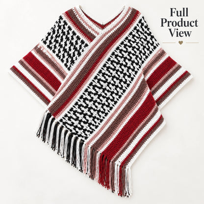 Houndstooth Fringe Poncho Crochet Pattern PDF