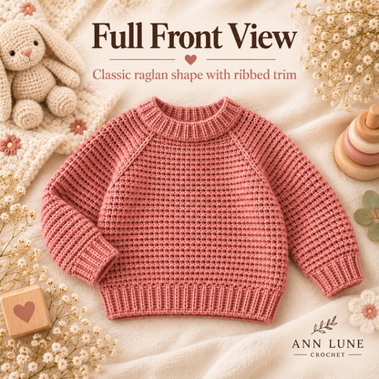 Kids Crochet Sweater Pattern – Sizes 1–10 Years PDF