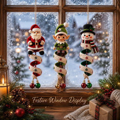 Christmas Spiral Crochet Pattern Bundle – Santa, Elf & Snowman PDF Pattern
