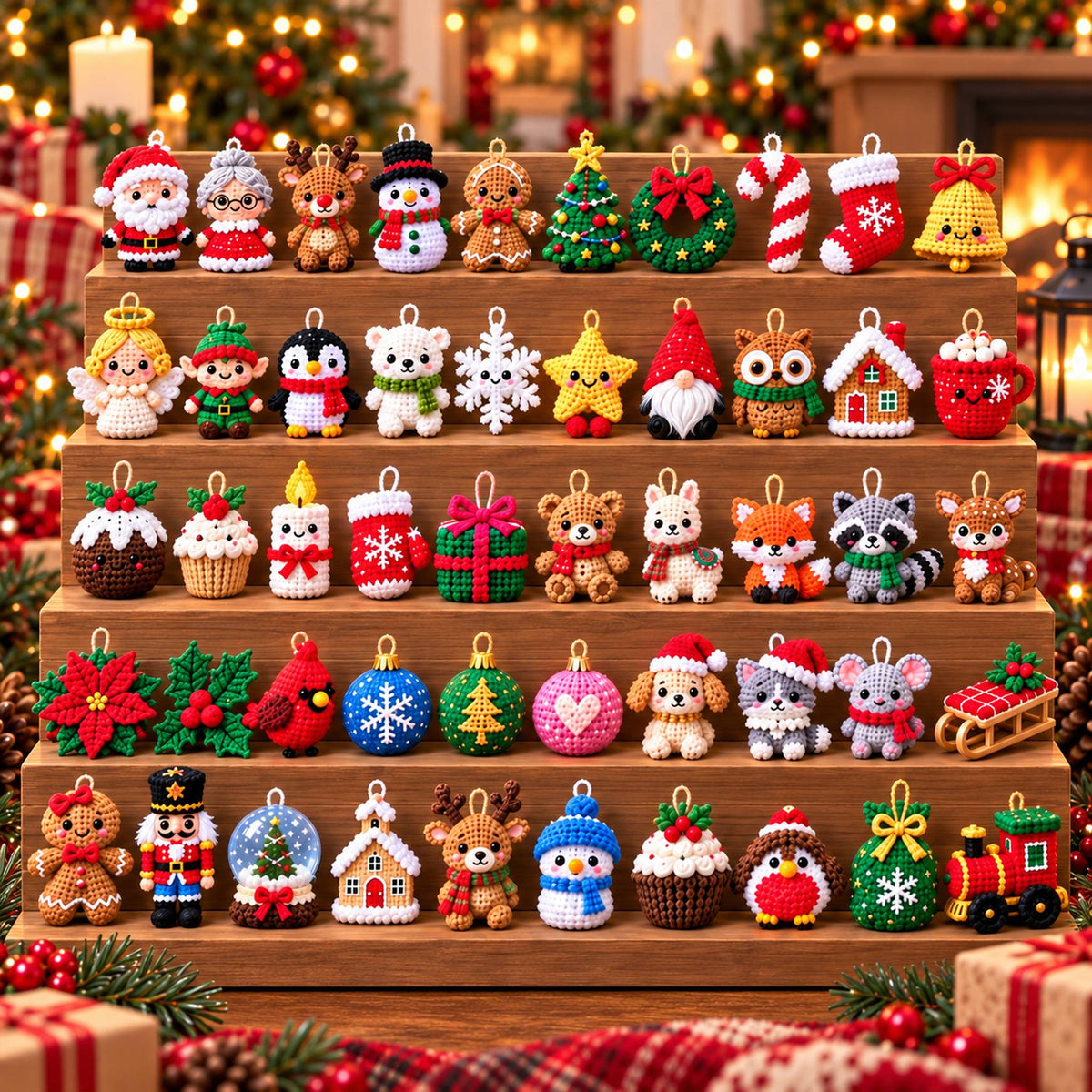 50 Tiny Christmas Pals – Crochet Ornament Patterns Bundle (PDF)