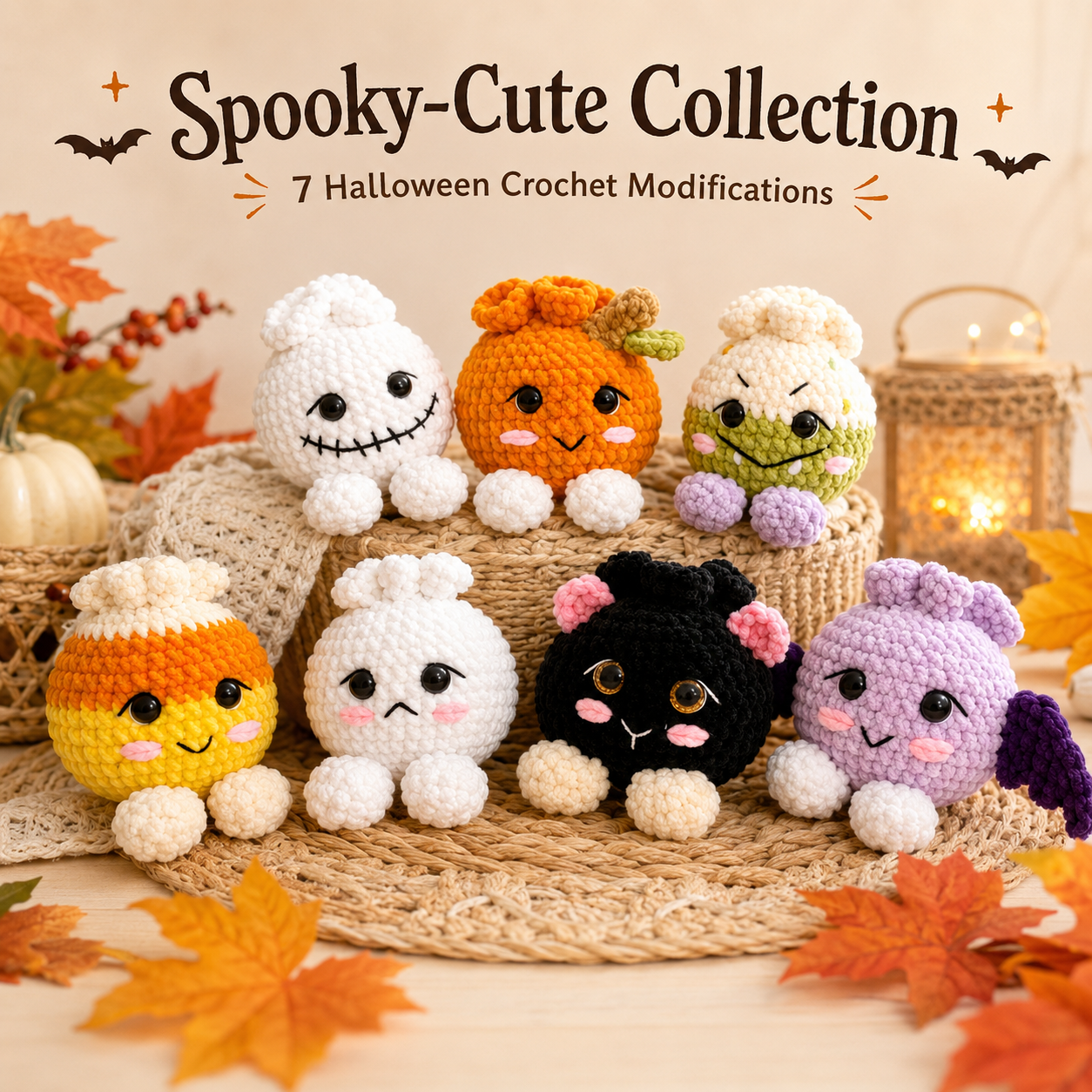 Halloween Dimple Add Ons , Crochet Pattern , Dimple the Dumpling Halloween Modifications , 7 Halloween Crochet , One PDF file