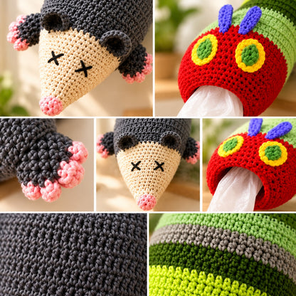 Crochet Bag Holder Pattern Bundle – Opossum & Caterpillar PDF