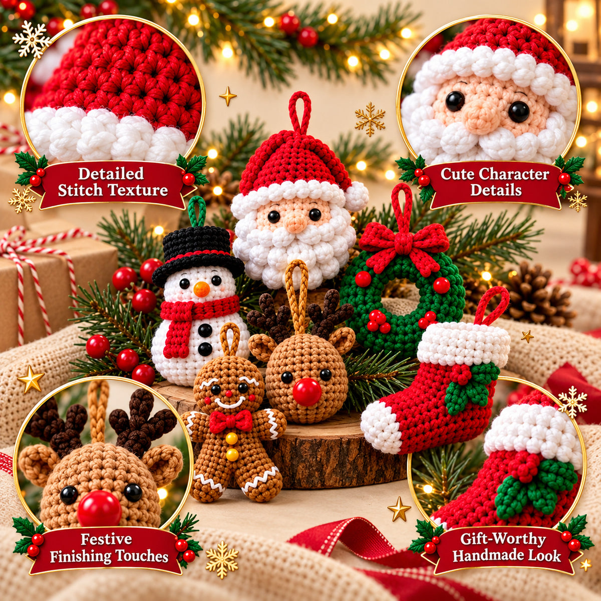 50 Christmas Ornament Crochet Patterns Bundle – Digital PDF
