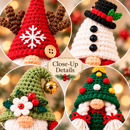 Christmas Gnome Ornament Crochet Pattern Bundle – 8 Designs PDF