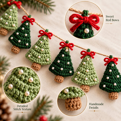Christmas Tree Garland Crochet Pattern – Christmas Decor PDF