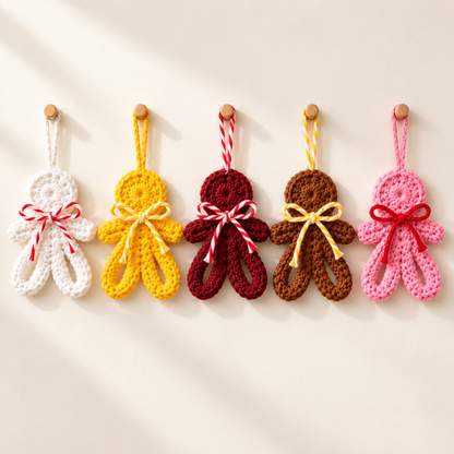 Crochet Gingerbread Ornament Set PDF Pattern – Christmas Tree Decorations