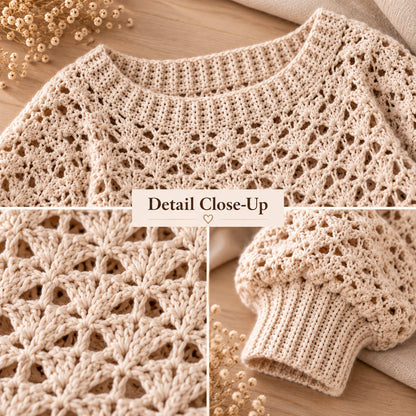 Lace Crochet Sweater Pattern PDF