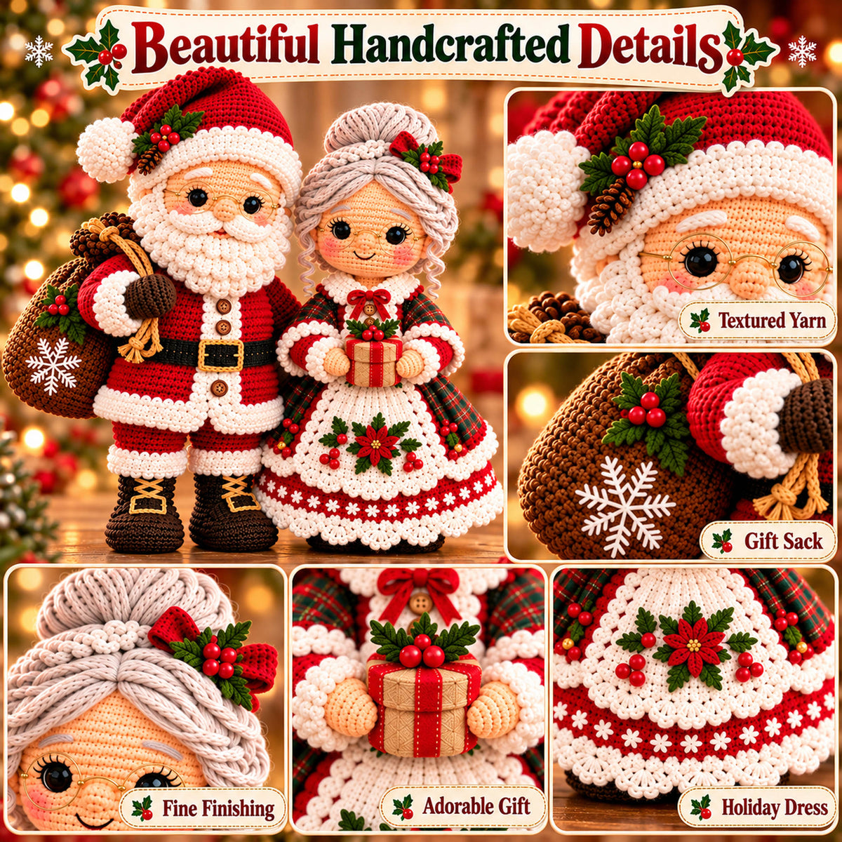 Santa & Mrs. Claus Crochet Pattern Bundle – Christmas Amigurumi PDF