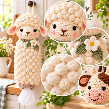 Sheep & Cow Crochet Plastic Bag Holder Pattern Bundle – PDF