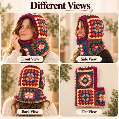 Multicolored Granny Square Balaclava Crochet Pattern PDF