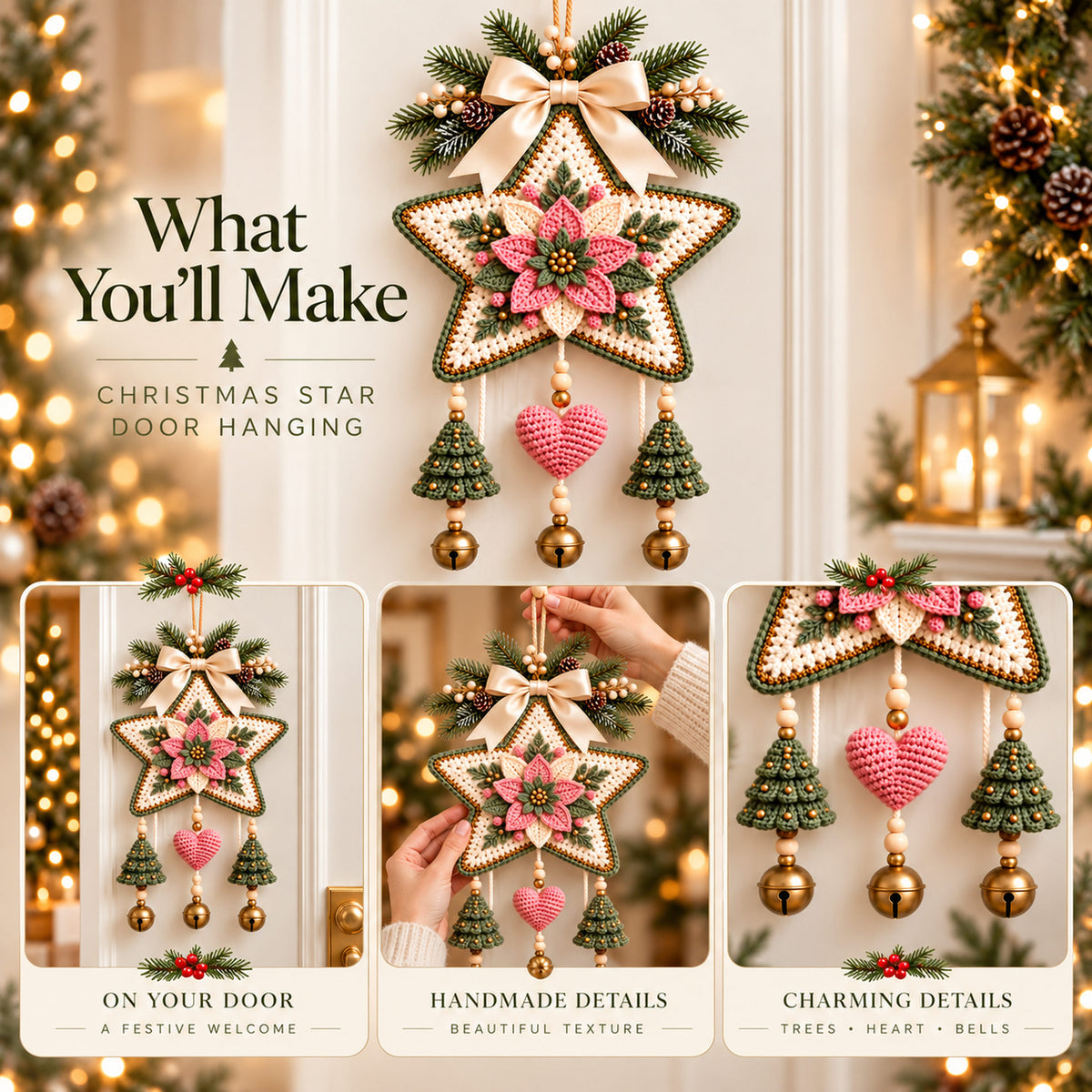Christmas Star Door Hanging Crochet Pattern – PDF
