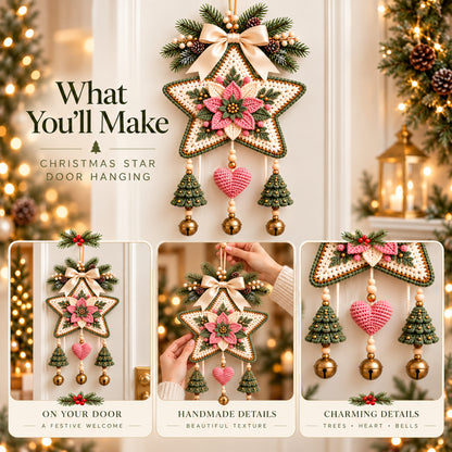 Christmas Star Door Hanging Crochet Pattern – PDF
