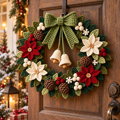 Crochet Christmas Wreath Pattern PDF | Festive Holiday Wreath Crochet Pattern