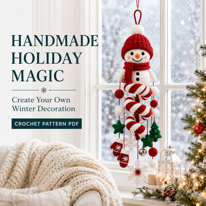 Snowman Spiral Hanging Crochet Pattern PDF | Christmas Amigurumi