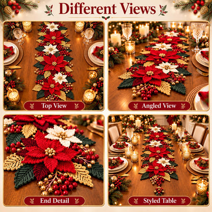 Poinsettia Table Runner Crochet Pattern PDF