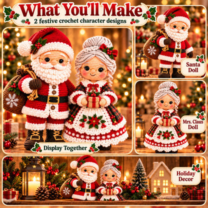 Santa & Mrs. Claus Crochet Pattern Bundle – Christmas Amigurumi PDF