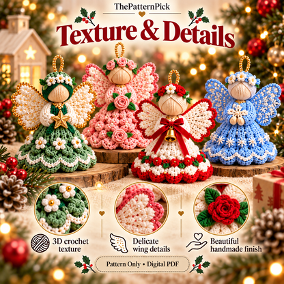 20-in-1 Crochet Angel Ornament Pattern Bundle PDF – Christmas Decor
