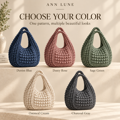 Bobble Shoulder Bag Crochet Pattern PDF | Crochet Hobo Bag