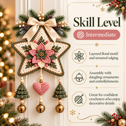 Christmas Star Door Hanging Crochet Pattern – PDF