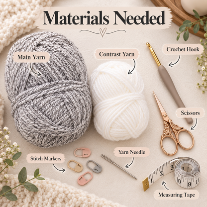Crochet Turtleneck Poncho Pattern PDF – Cozy Women’s Crochet Cape Pattern