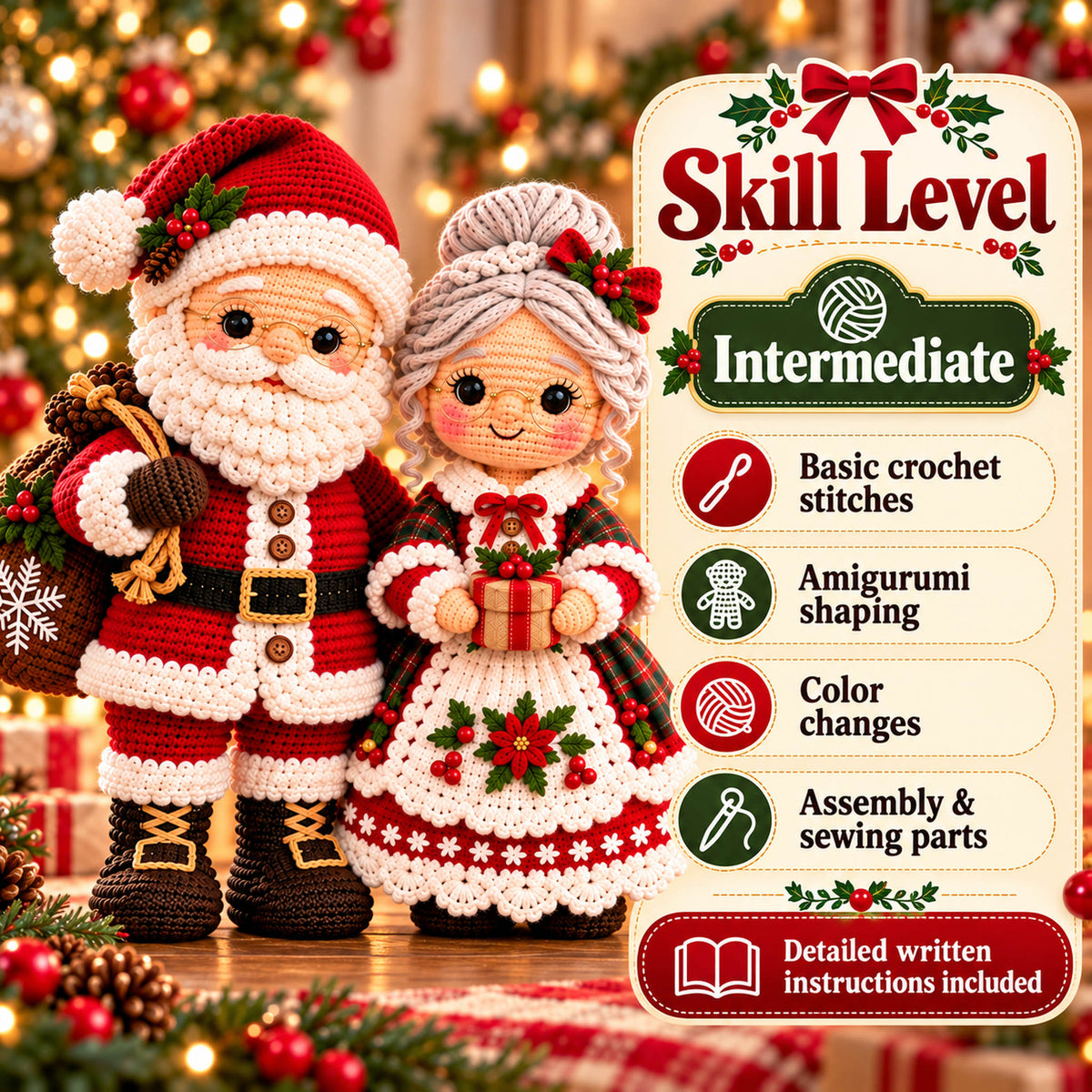 Santa & Mrs. Claus Crochet Pattern Bundle – Christmas Amigurumi PDF