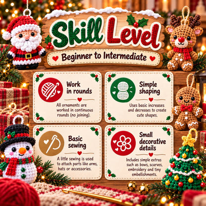 50 Tiny Christmas Pals – Crochet Ornament Patterns Bundle (PDF)
